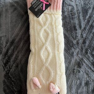 Cuddl Duds Pink and Cream Sherpa Lined Socks